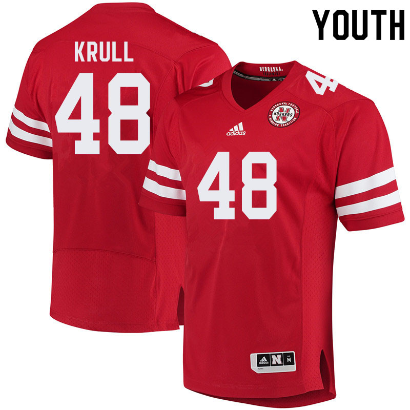 Youth #48 Bryson Krull Nebraska Cornhuskers College Football Jerseys Sale-Red